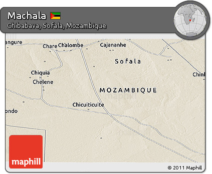 Shaded Relief Panoramic Map of Machala