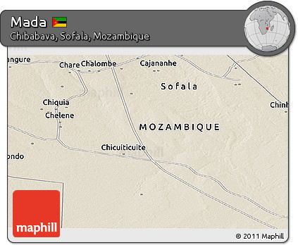 Shaded Relief Panoramic Map of Mada