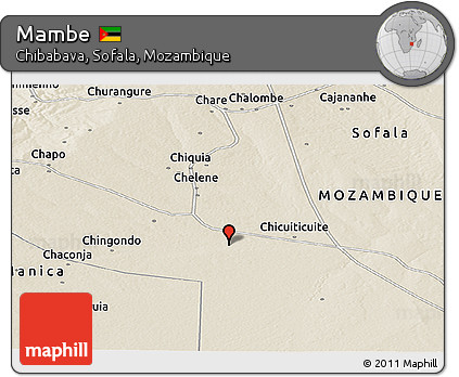Shaded Relief Panoramic Map of Mambe