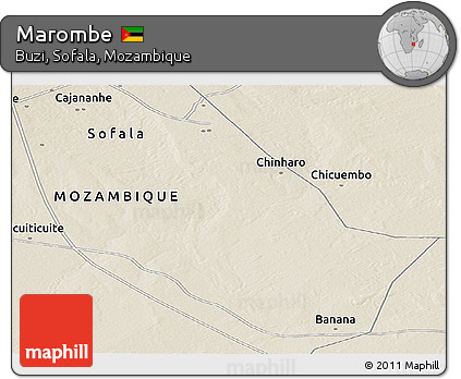 Shaded Relief Panoramic Map of Marombe