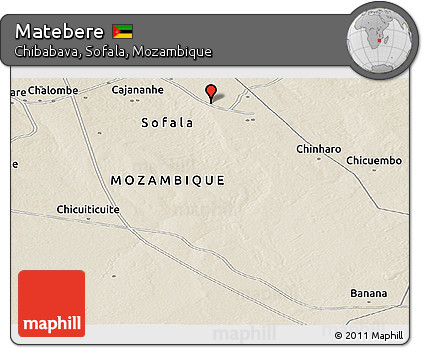 Shaded Relief Panoramic Map of Matebere