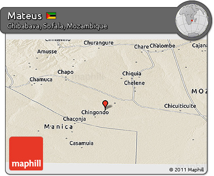 Shaded Relief Panoramic Map of Mateus