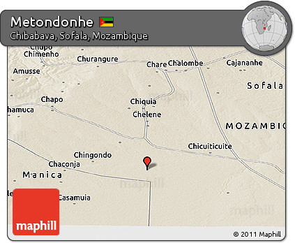 Shaded Relief Panoramic Map of Metondonhe