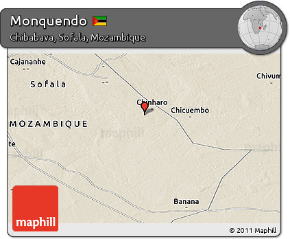Shaded Relief Panoramic Map of Monquendo