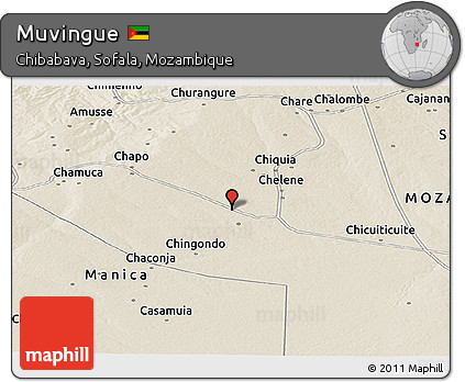 Shaded Relief Panoramic Map of Muvingue