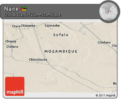 Shaded Relief Panoramic Map of Naite