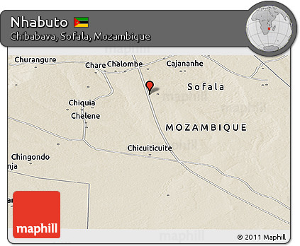 Shaded Relief Panoramic Map of Nhabuto