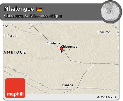 Shaded Relief Panoramic Map of Nhalongue