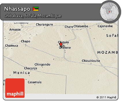 Shaded Relief Panoramic Map of Nhassapo