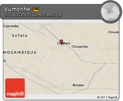 Shaded Relief Panoramic Map of Vumonhe