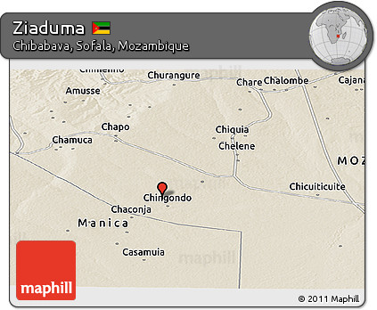 Shaded Relief Panoramic Map of Ziaduma