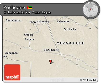 Shaded Relief Panoramic Map of Zuchuane
