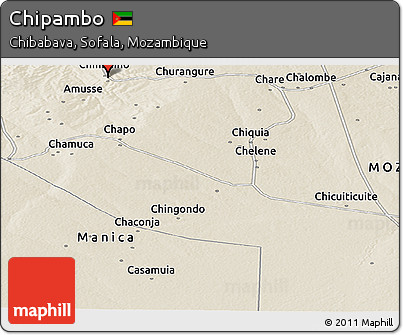 Shaded Relief Panoramic Map of Chipambo