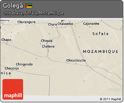Shaded Relief Panoramic Map of Golegã