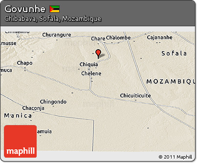 Shaded Relief Panoramic Map of Govunhe