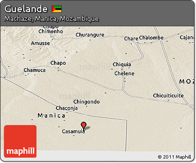 Shaded Relief Panoramic Map of Guelande