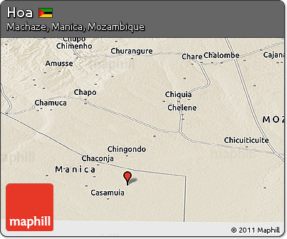 Shaded Relief Panoramic Map of Hoa