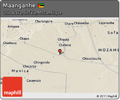 Shaded Relief Panoramic Map of Maanganhe