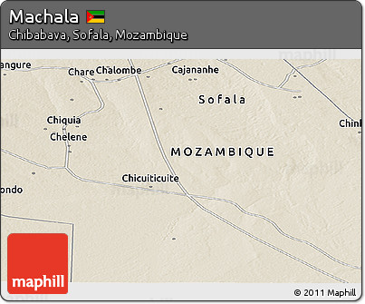 Shaded Relief Panoramic Map of Machala