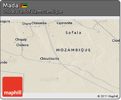 Shaded Relief Panoramic Map of Mada