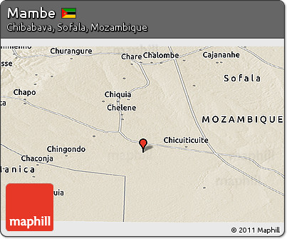 Shaded Relief Panoramic Map of Mambe