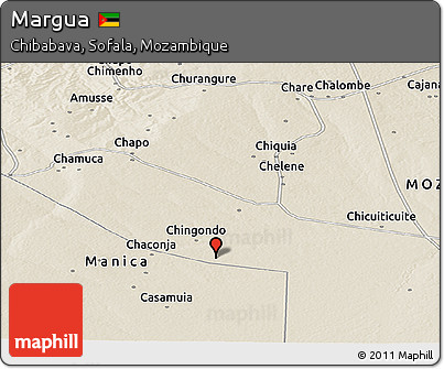 Shaded Relief Panoramic Map of Margua