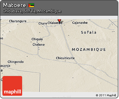 Shaded Relief Panoramic Map of Matoere