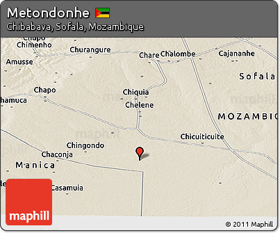 Shaded Relief Panoramic Map of Metondonhe