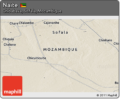 Shaded Relief Panoramic Map of Naite