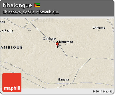 Shaded Relief Panoramic Map of Nhalongue