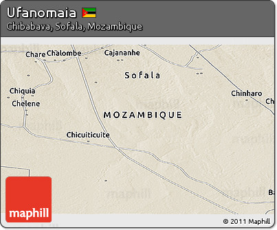 Shaded Relief Panoramic Map of Ufanomaia