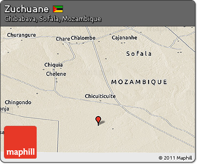 Shaded Relief Panoramic Map of Zuchuane
