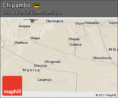 Shaded Relief Panoramic Map of Chipambo