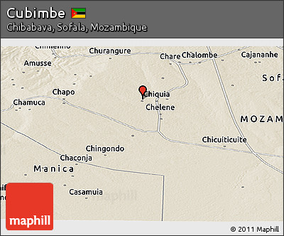 Shaded Relief Panoramic Map of Cubimbe
