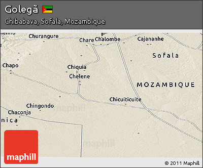 Shaded Relief Panoramic Map of Golegã