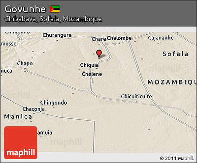 Shaded Relief Panoramic Map of Govunhe