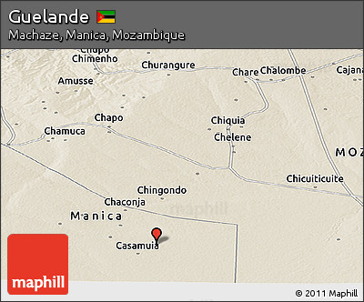 Shaded Relief Panoramic Map of Guelande
