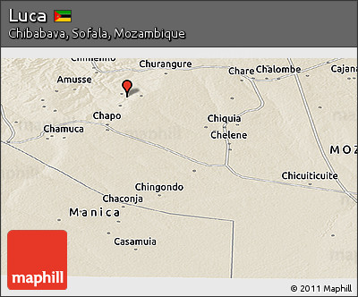 Shaded Relief Panoramic Map of Luca