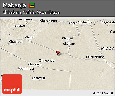 Shaded Relief Panoramic Map of Mabanja