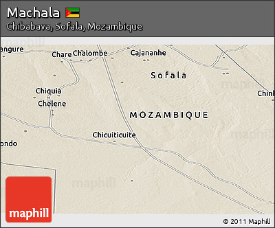 Shaded Relief Panoramic Map of Machala