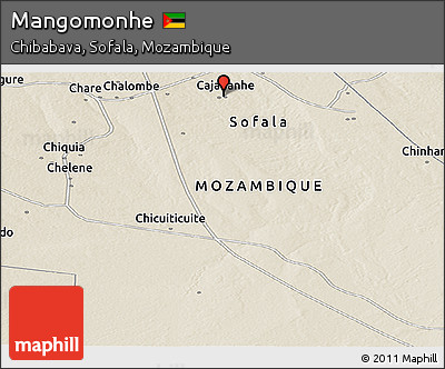 Shaded Relief Panoramic Map of Mangomonhe