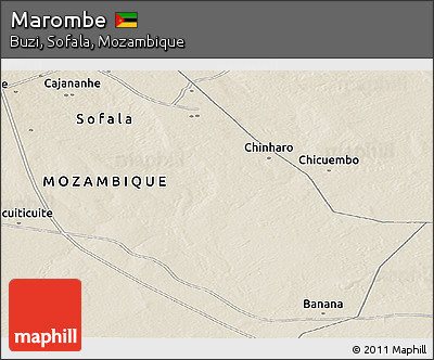 Shaded Relief Panoramic Map of Marombe