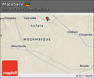 Shaded Relief Panoramic Map of Matebere