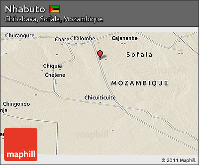 Shaded Relief Panoramic Map of Nhabuto