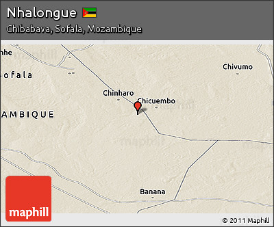 Shaded Relief Panoramic Map of Nhalongue