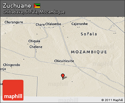 Shaded Relief Panoramic Map of Zuchuane