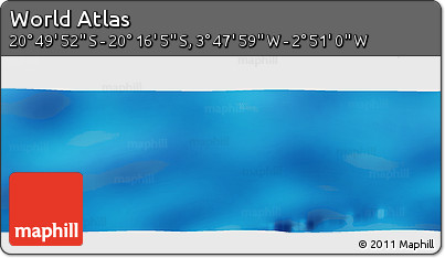 Shaded Relief Panoramic Map of the Area around 20° 32' 59" S, 3° 19' 30" W