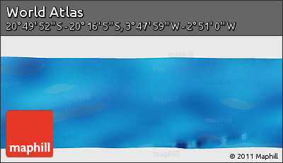Shaded Relief Panoramic Map of the Area around 20° 32' 59" S, 3° 19' 30" W