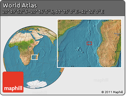 Satellite Location Map of the Area around 20° 32' 59" S, 41° 43' 30" E