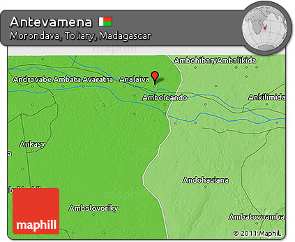 Political 3D Map of Antevamena